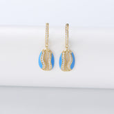 Oval shape with Zircon Silver Drop Earrings for Women